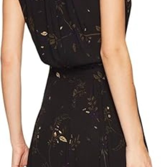 NWT AG Adriano Goldschmied Daphne Maxi Dress XS Extra Small Wrap Black Floral - Picture 3 of 8